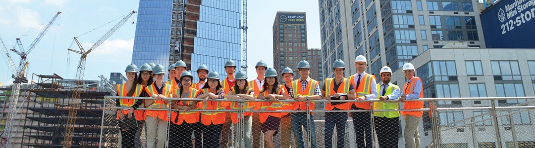 Students visiting construction site