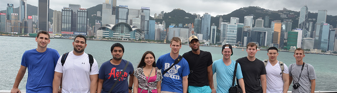 Students posing for photo in China